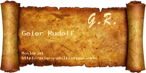 Geier Rudolf névjegykártya